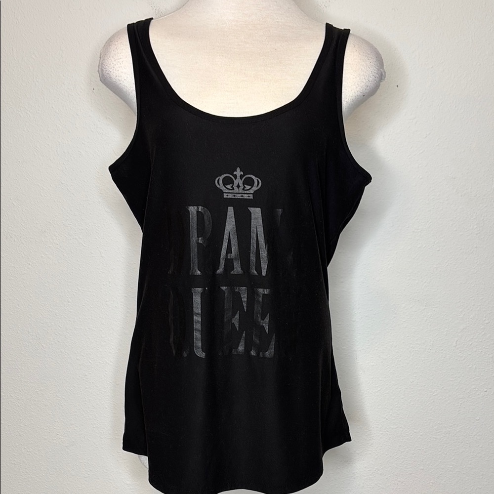 No Boundaries size XXL “Drama Queen” Sleeveless Tank Top with Charcoal Crown